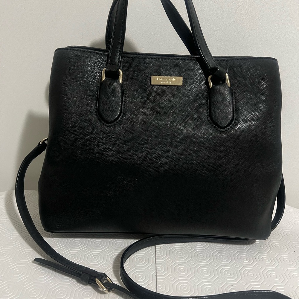 Kate Spade Elegant Black  Laurel Way Evangelie leather bag. Shoulder/Crossbody.